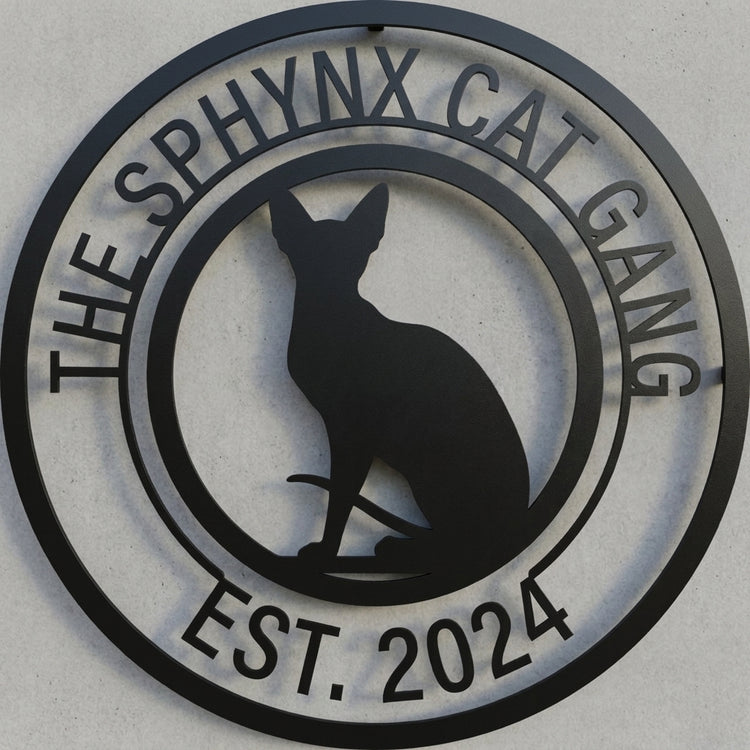 Rundes Doppelkreis-Emblem – Sphynx Cat Gang
