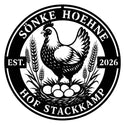 Rundes Wandschild Huhn & Ähren mit Schrift