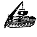 Fahrzeug-Silhouette mit Text Sven Steelmonks