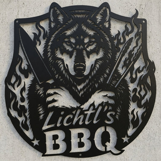 Outdoorküche Wandschild nach Foto