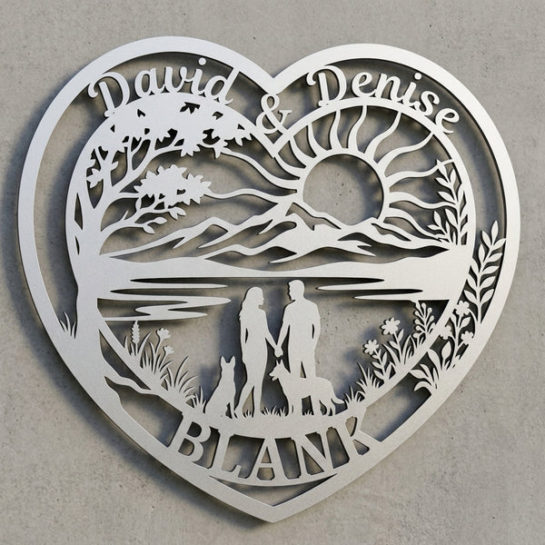 Herzschild David & Denise – Familie BLANK
