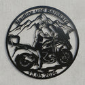 Rundes Paar-Motorrad-Schild – Nadine & Bernhard