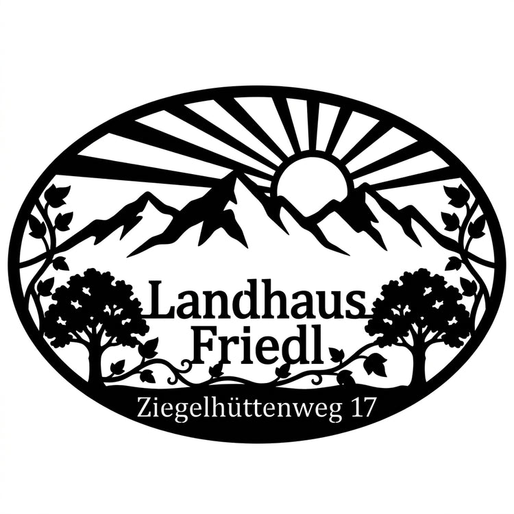 Ovales Alpenschild Landhaus Friedl