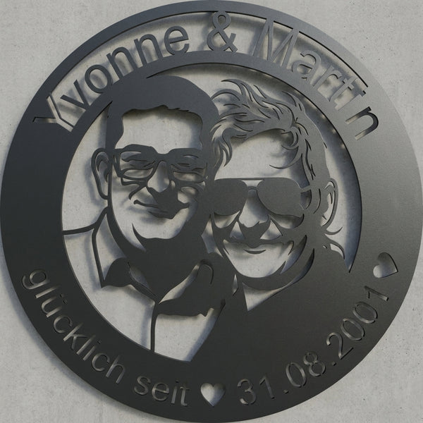 Rundes Paar-Emblem – Yvonne & Martin