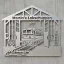 E‑Lok E251 Lokschuppen Wandschild Steelmonks