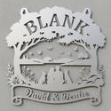 Wandschild Baumkrone & Schriftrolle – BLANK, David & Denise