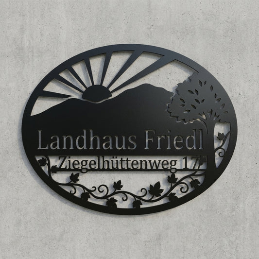 Silhouetten-Wandschild nach Foto