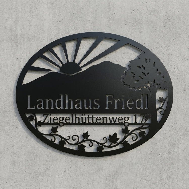 Silhouetten-Wandschild nach Foto