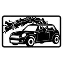 Auto mit Katzen – Metall-Wandschild Steelmonks