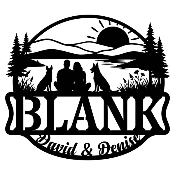 Schriftzug BLANK – David & Denise am See