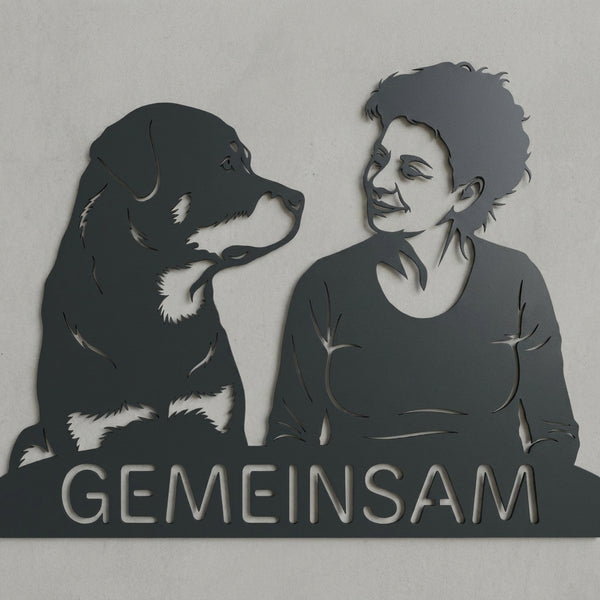 Wandschild Gemeinsam – Hund & Person