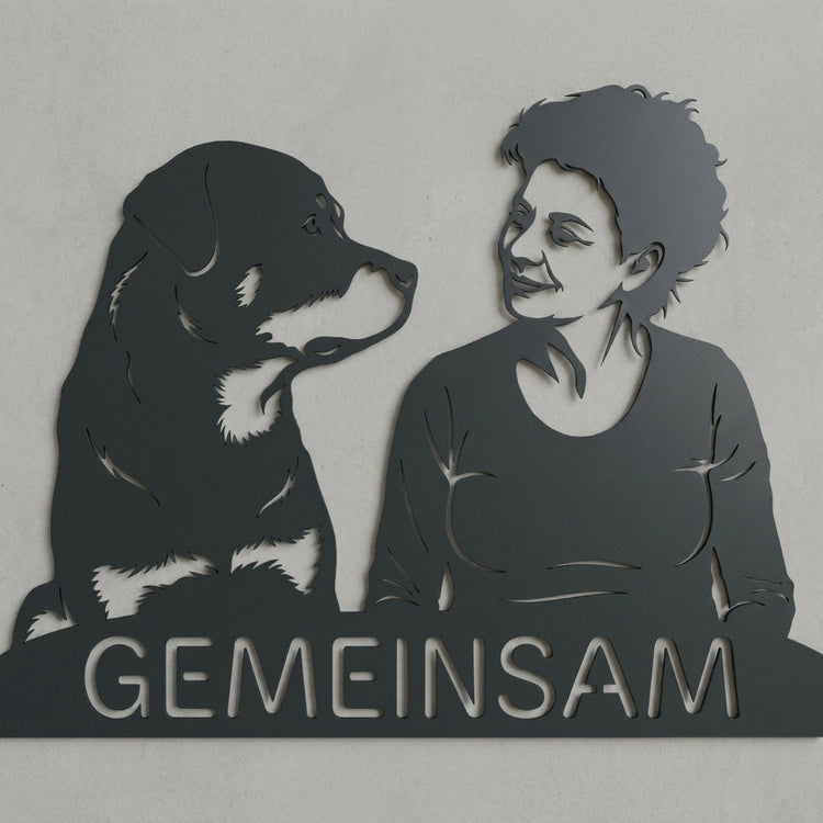 Wandschild Gemeinsam – Hund & Person