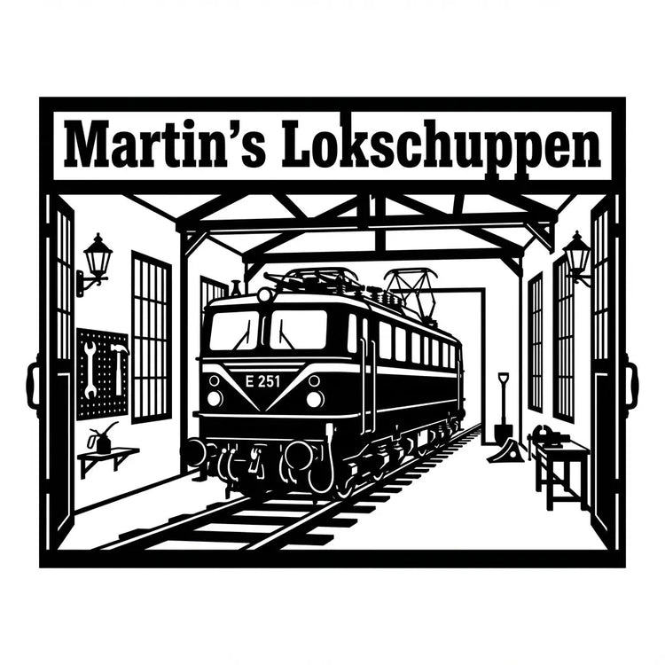 Wandschild Martin's Lokschuppen E 251 Steelmonks