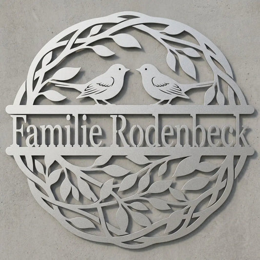 Ovales Emblem-Wandschild – Familie Rodenbeck Steelmonks