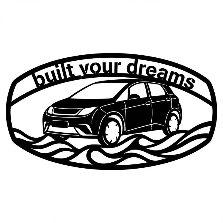 Carport-Schild Surf Wellen – built your dreams Steelmonks