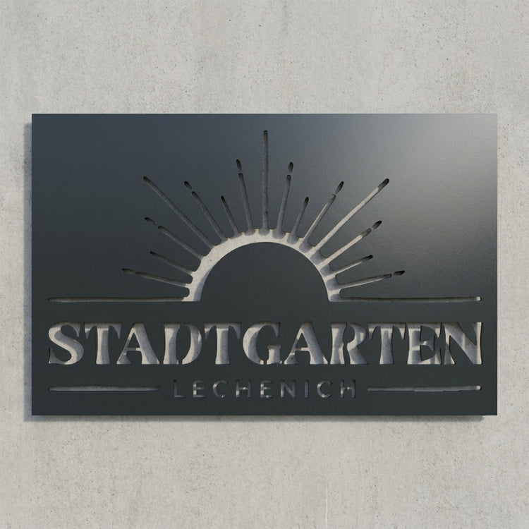Rechteckiges Logo-Wandschild