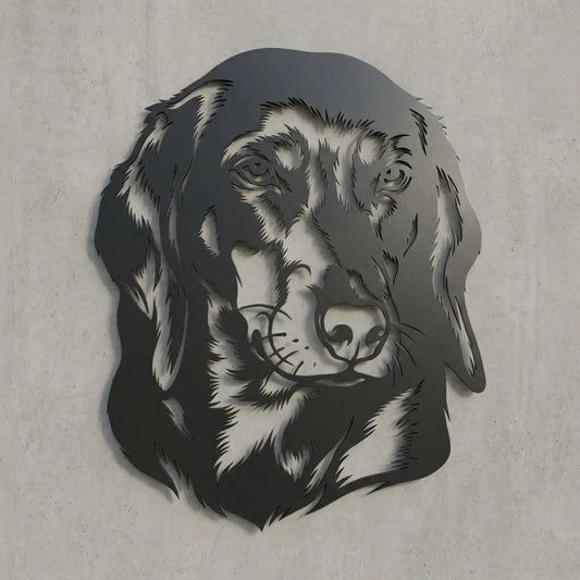 Hunde-Kopf Silhouette Wandschild Steelmonks