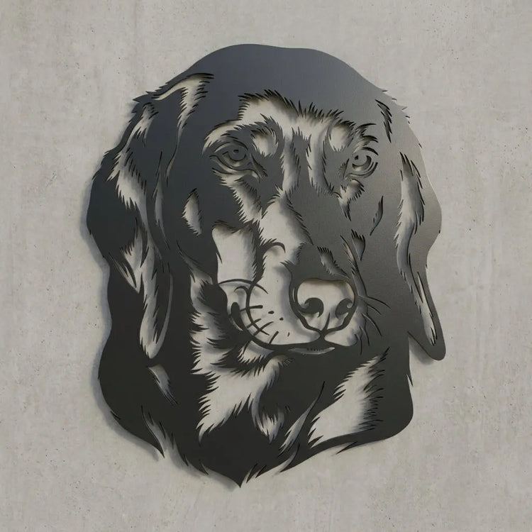Hunde-Kopf Silhouette Wandschild