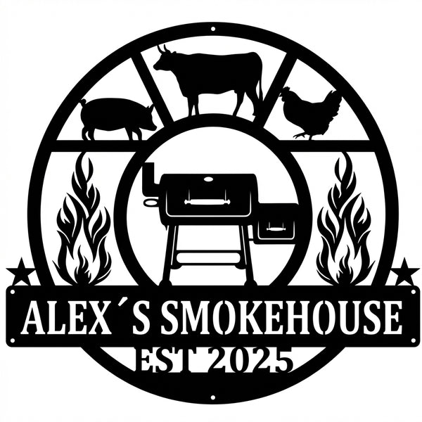 Emblem-Wandschild Alex´s Smokehouse