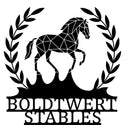 Boldtwert Stables – Silhouetten-Wandschild