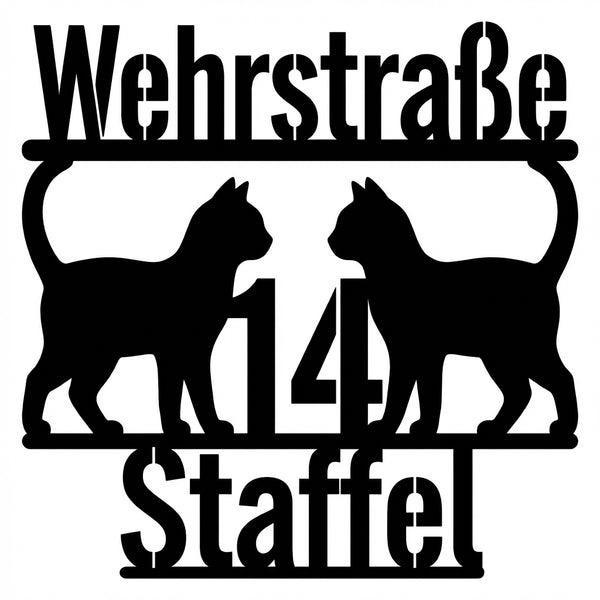 Silhouetten-Wandschild nach Referenzfoto
