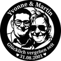 Ovales Partnerschild Yvonne & Martin