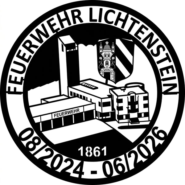Rundes Wappenschild Feuerwehr Lichtenstein