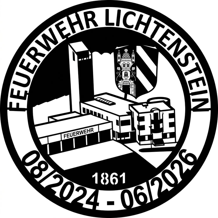 Rundes Wappenschild Feuerwehr Lichtenstein