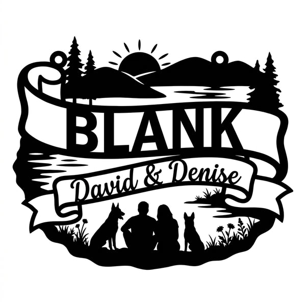 Banderole-Schriftzug BLANK – David & Denise