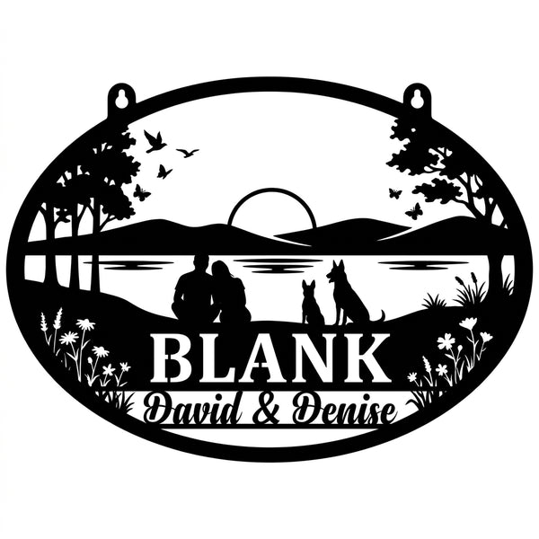 Ovales Wandschild BLANK – David & Denise