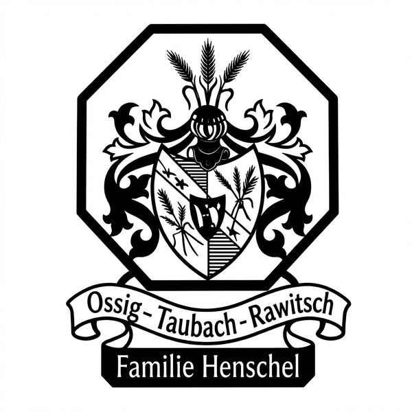 Achteckiges Familienwappen-Schild Henschel