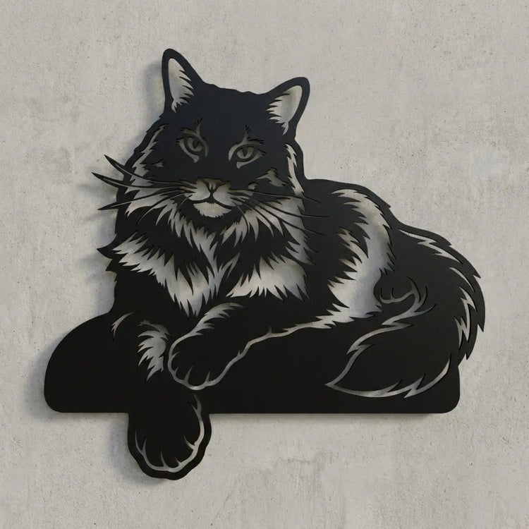 Katzen-Silhouette Wandschild