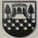 Wappen mit Bäumen – Metall-Wandschild
