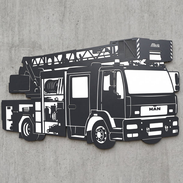 Wandschild Silhouette Drehleiter