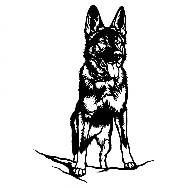 Hundekontur Silhouette Wandschild