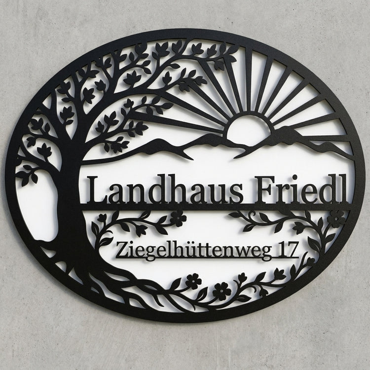 Ovales Wandschild Landhaus Friedl