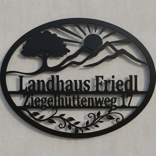Ovales Hausschild Landhaus Friedl
