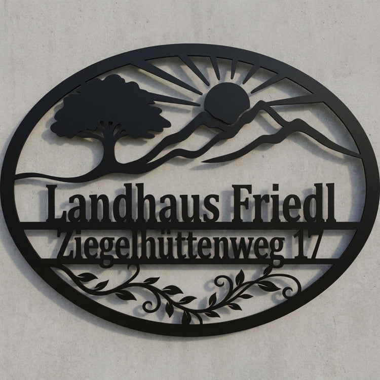 Ovales Hausschild Landhaus Friedl