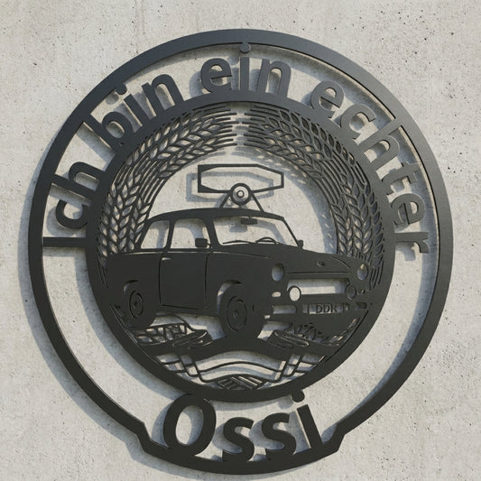 Rundes Wandschild mit Text