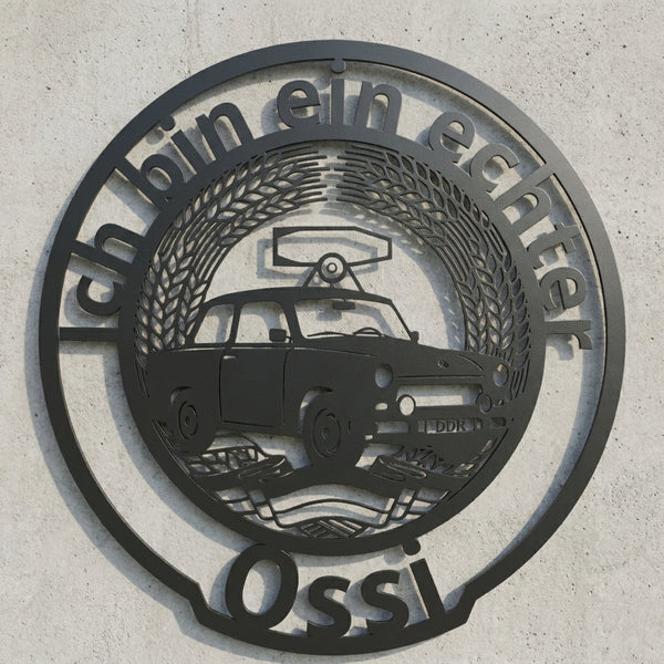Rundes Wandschild mit Text