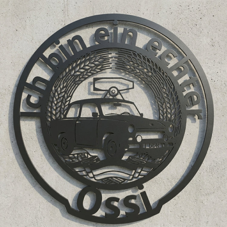 Rundes Wandschild mit Text