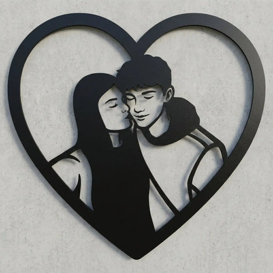Herzrahmen Personen-Silhouette Steelmonks