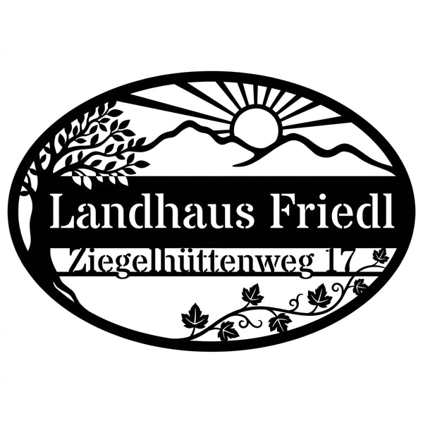 Ovales Hausschild Landhaus Friedl