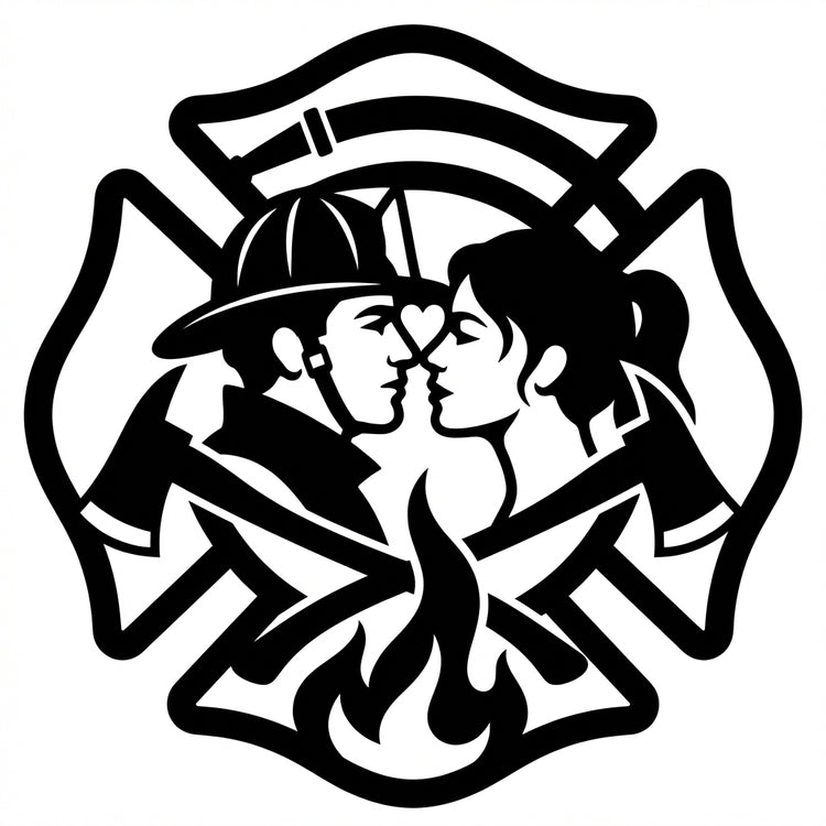 Feuerwehr-Paar Emblem Wandschild