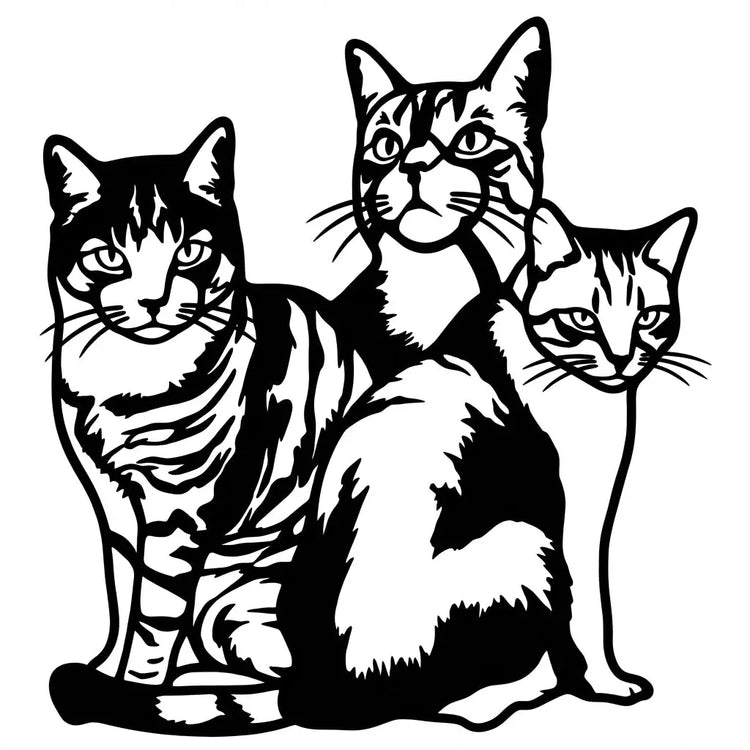 Familienschild Drei Katzen Steelmonks