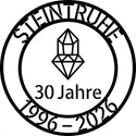 Rundes Jubiläumsschild Steintruhe 30 Jahre