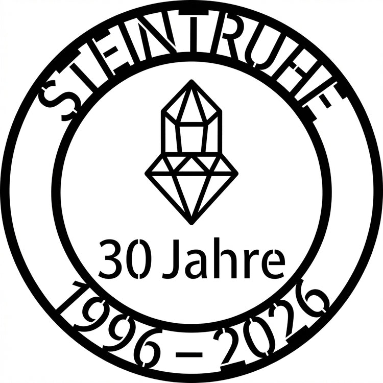 Rundes Jubiläumsschild Steintruhe 30 Jahre