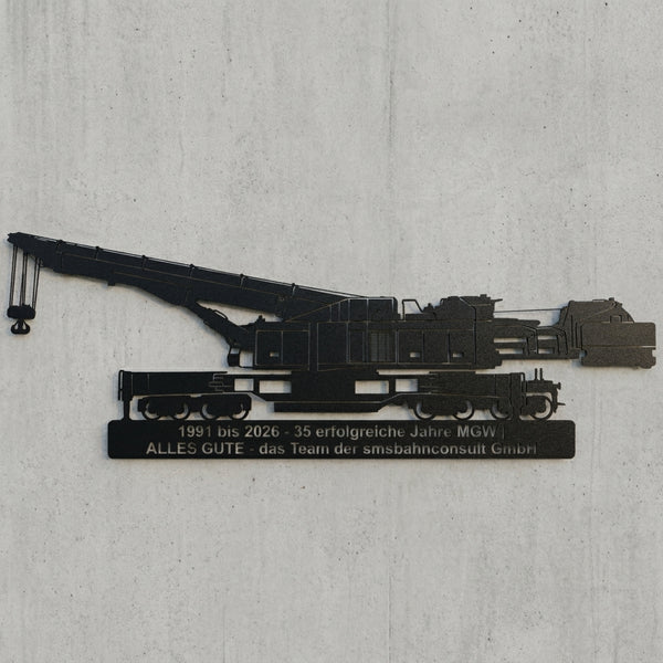 Kran Silhouette mit Jubiläumstext