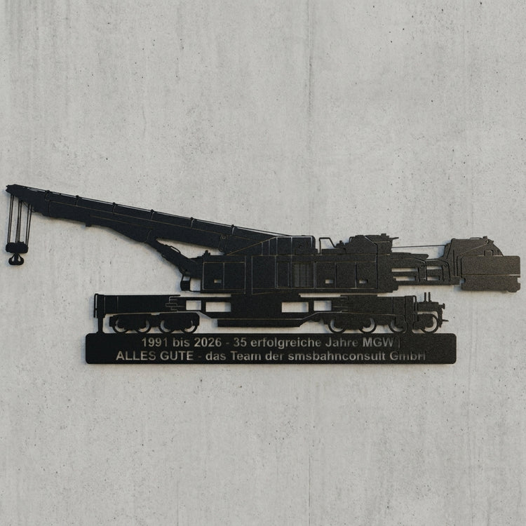 Kran Silhouette mit Jubiläumstext