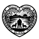 Herz-Wandschild Paar mit zwei Malinois